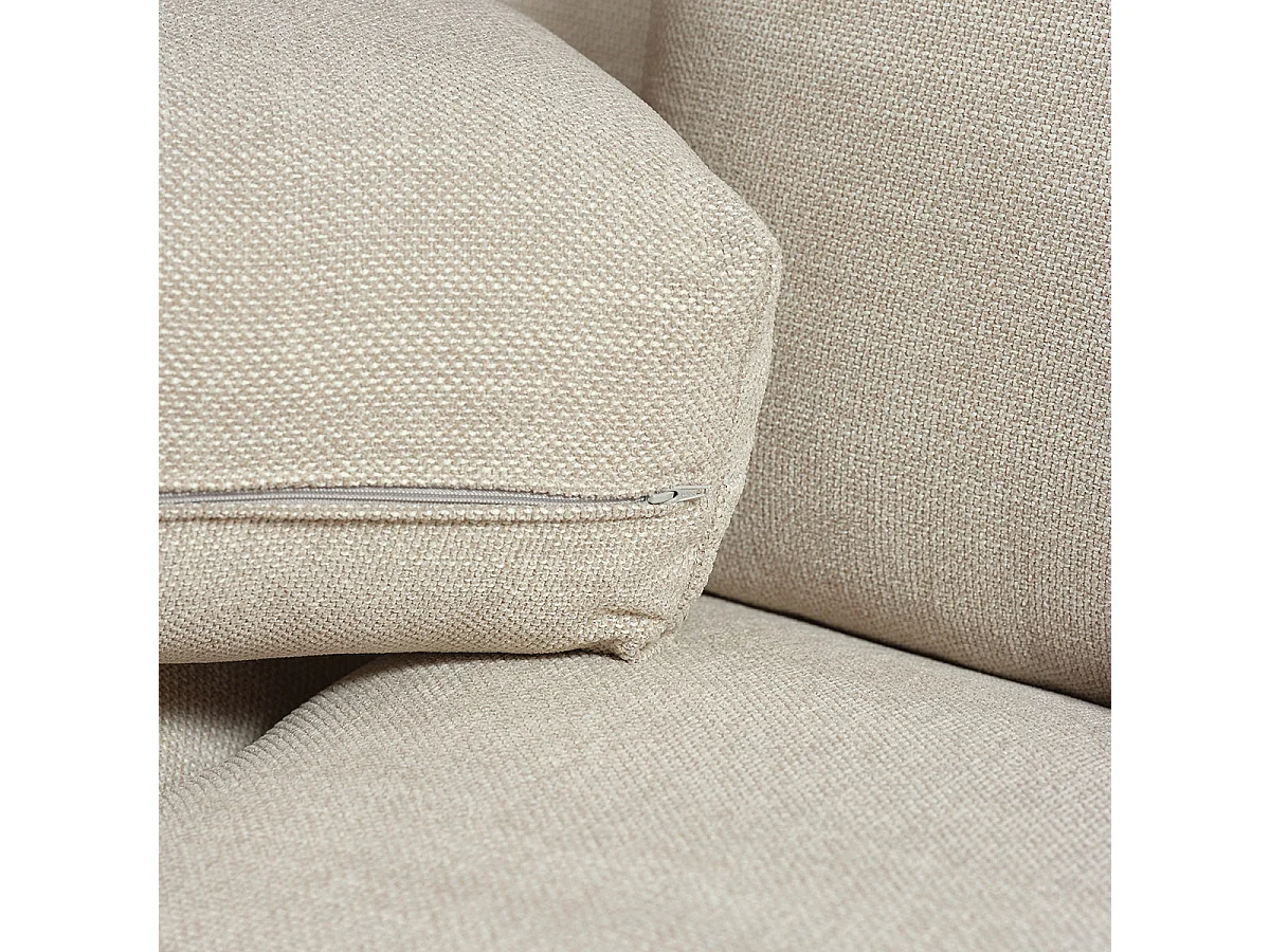 Divano lineare a 3 posti in tessuto testurizzato beige melange