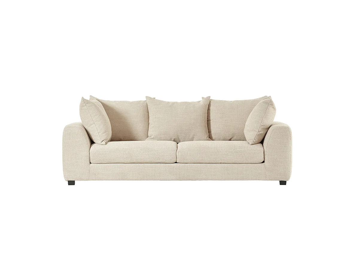 Canapé 4 places en tissu texturé beige