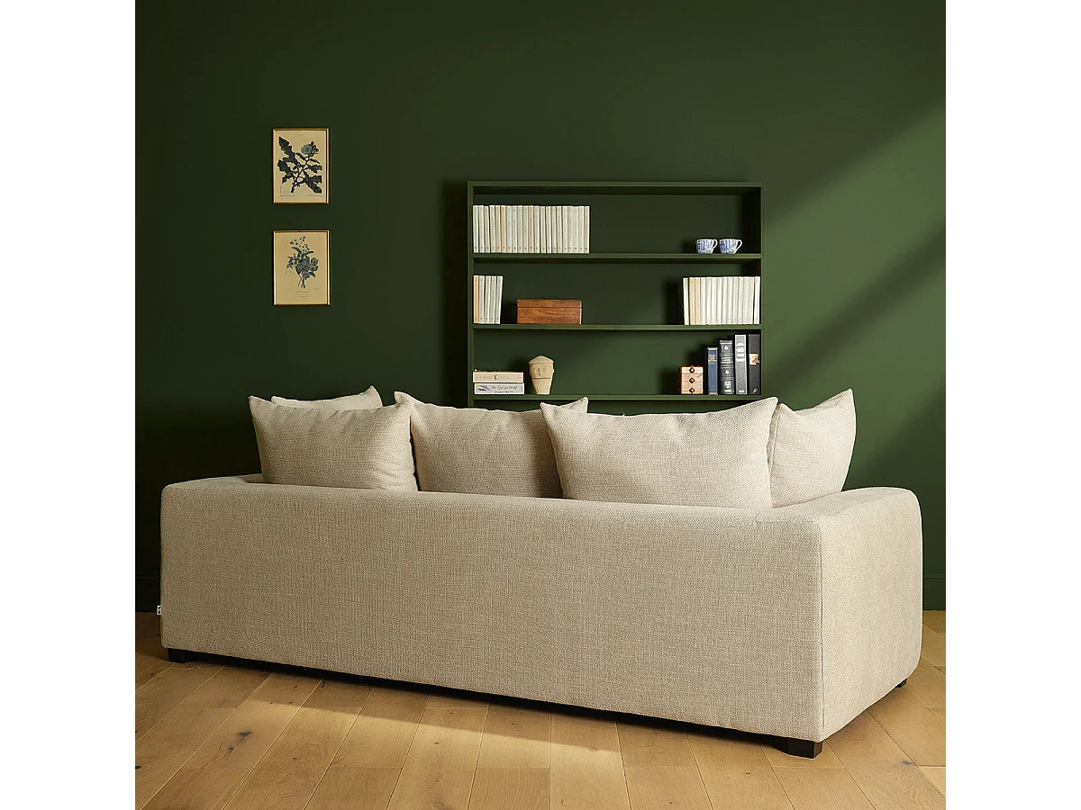Canapé 4 places en tissu texturé beige
