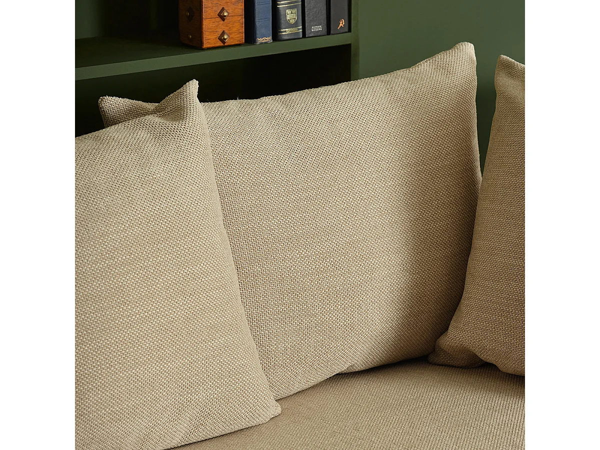 Canapé 4 places en tissu texturé beige