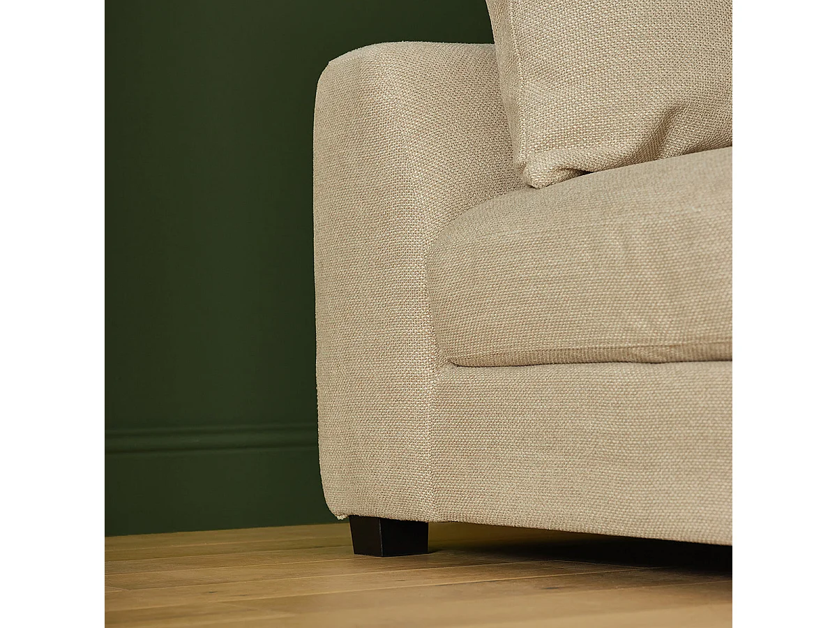 Canapé 4 places en tissu texturé beige