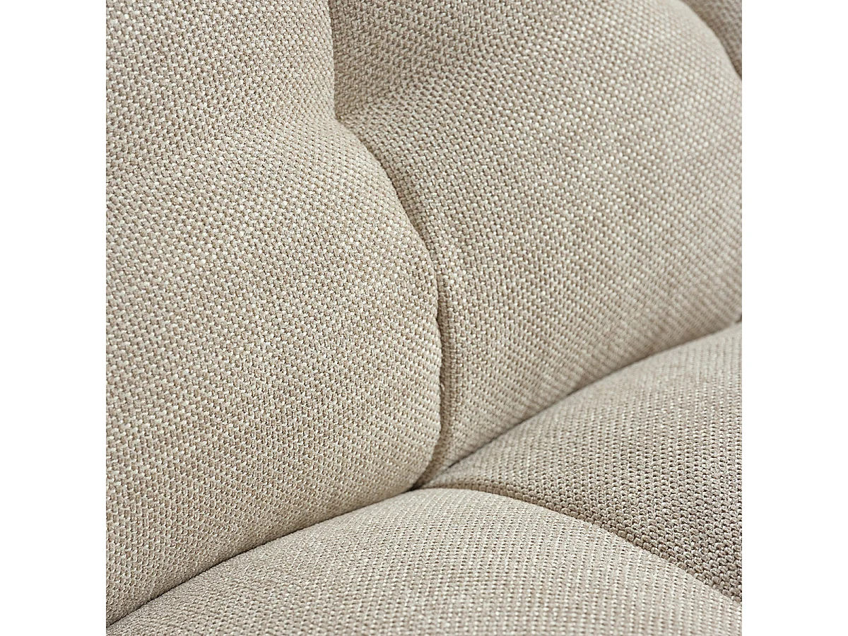 Canapé droit 3 places en tissu texturé beige chiné