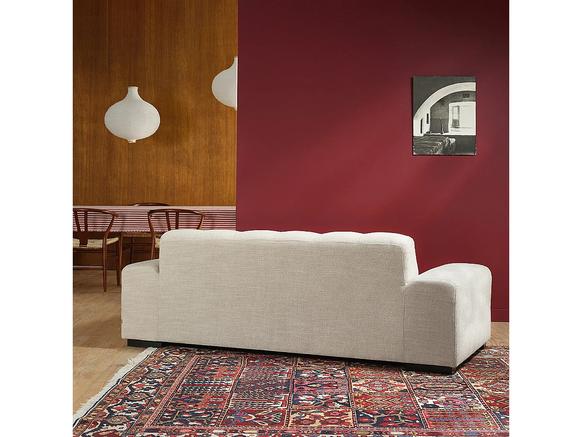Canapé 3 places en tissu texturé beige