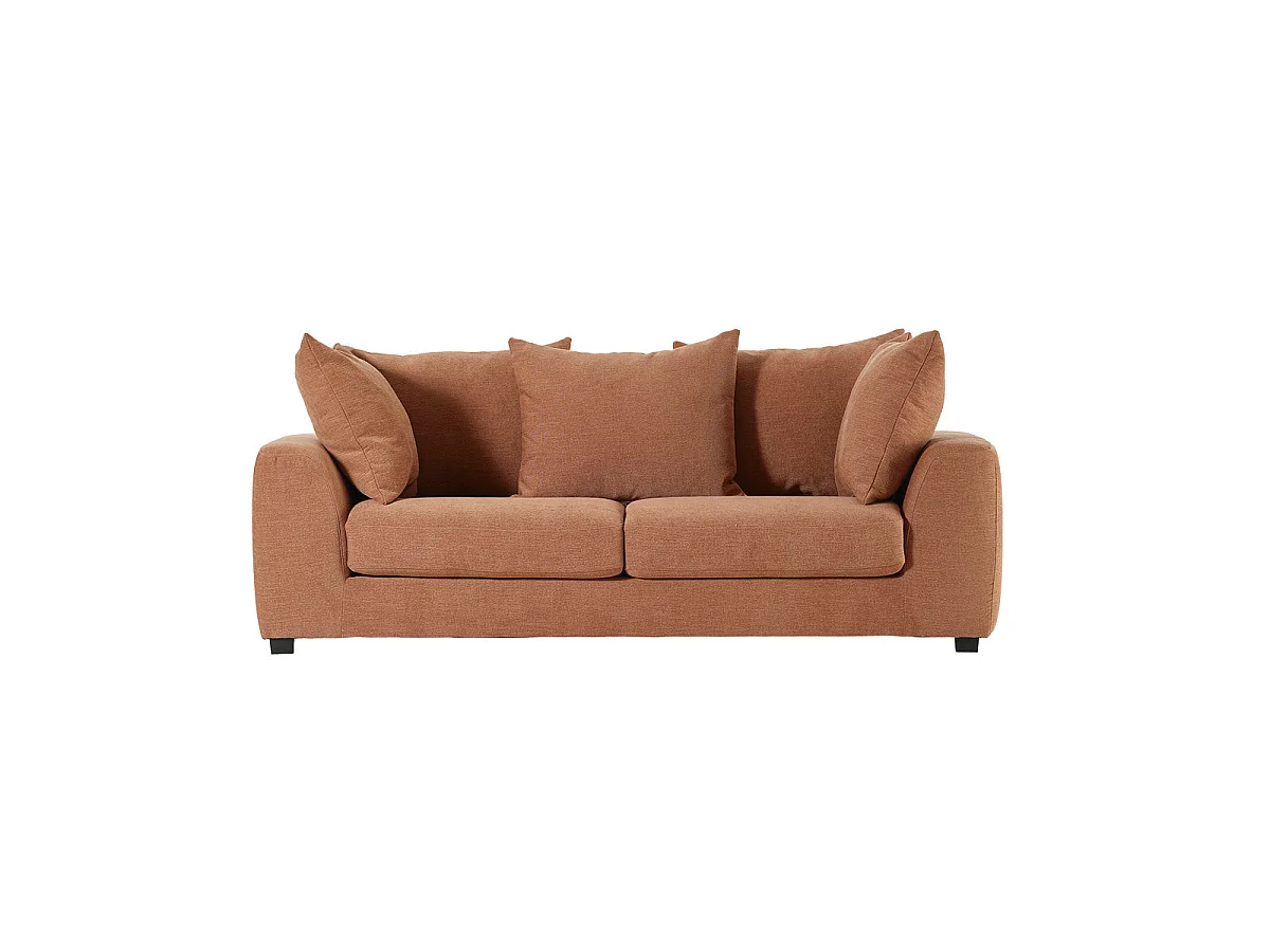 Divano trasformabile a 3 posti in tessuto terracotta