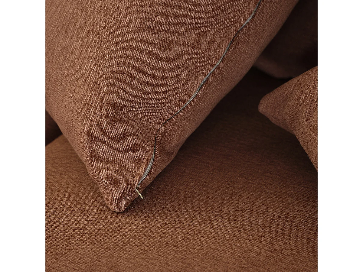 Divano trasformabile a 3 posti in tessuto terracotta