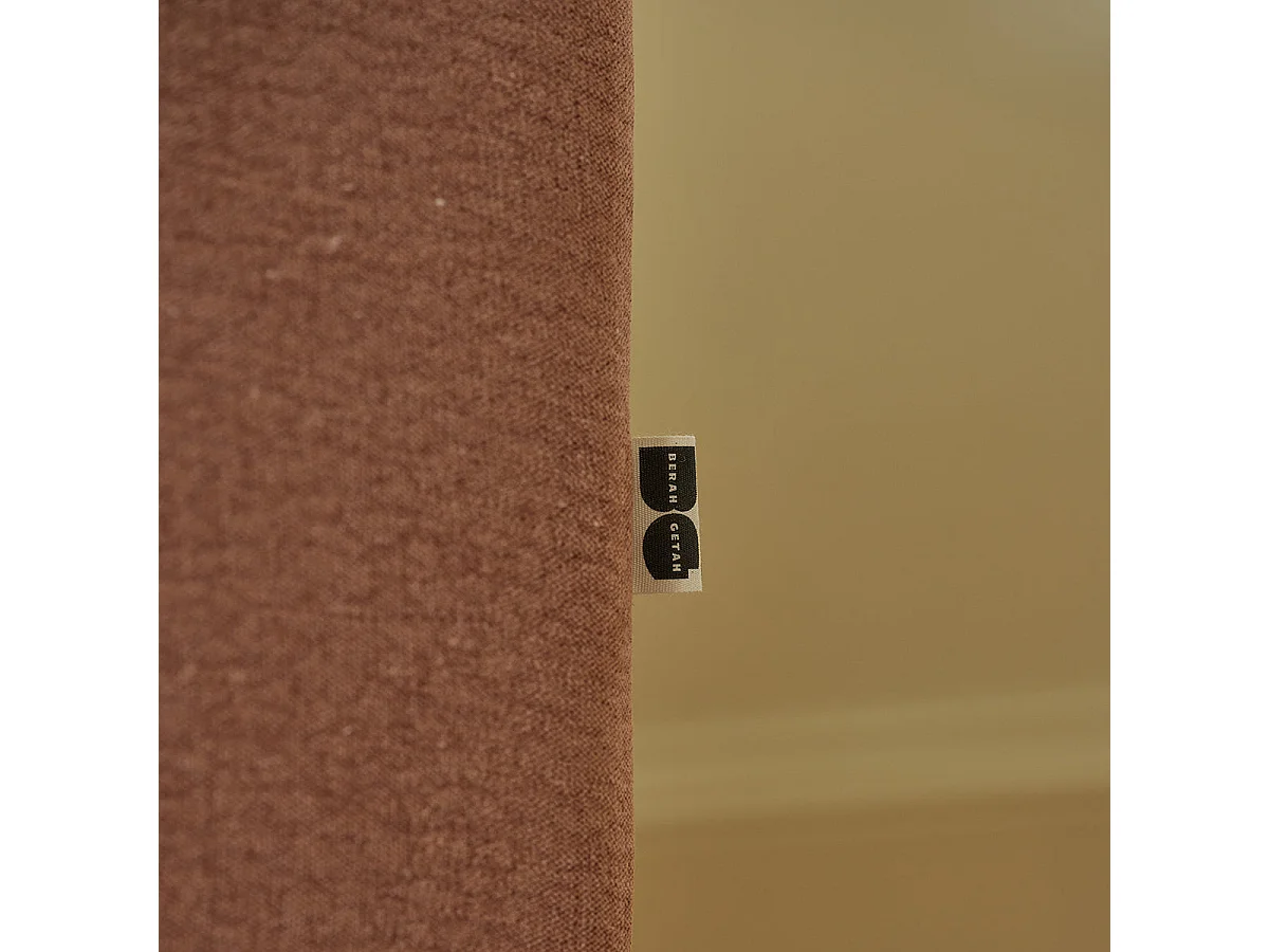 Divano trasformabile a 3 posti in tessuto terracotta