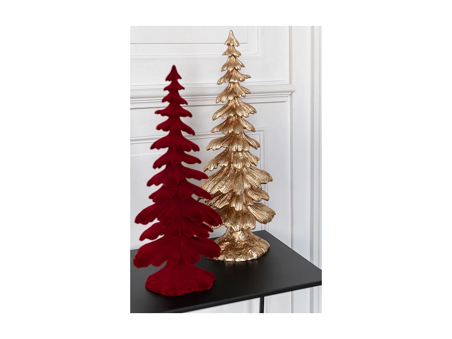 Sapin Déco en Résine "Luciano" 36cm Rouge