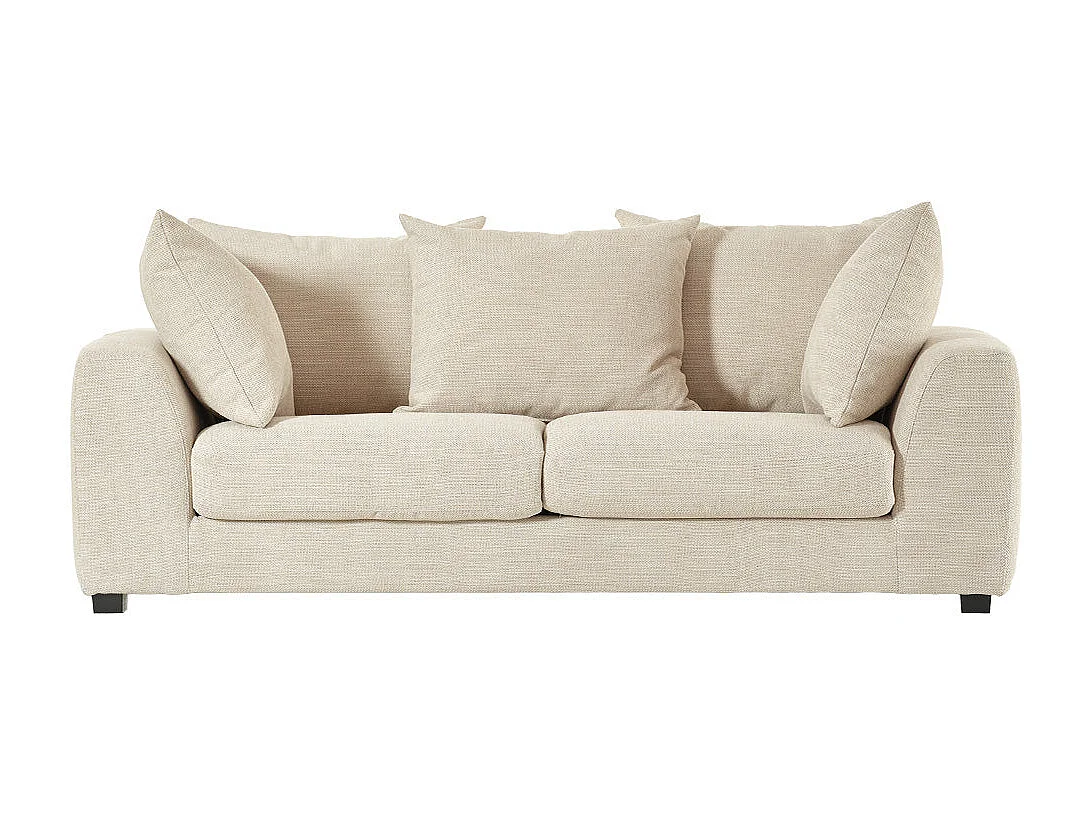 Divano lineare trasformabile a 3 posti in tessuto testurizzato beige