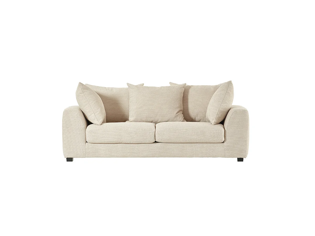 Divano trasformabile a 3 posti in tessuto testurizzato beige