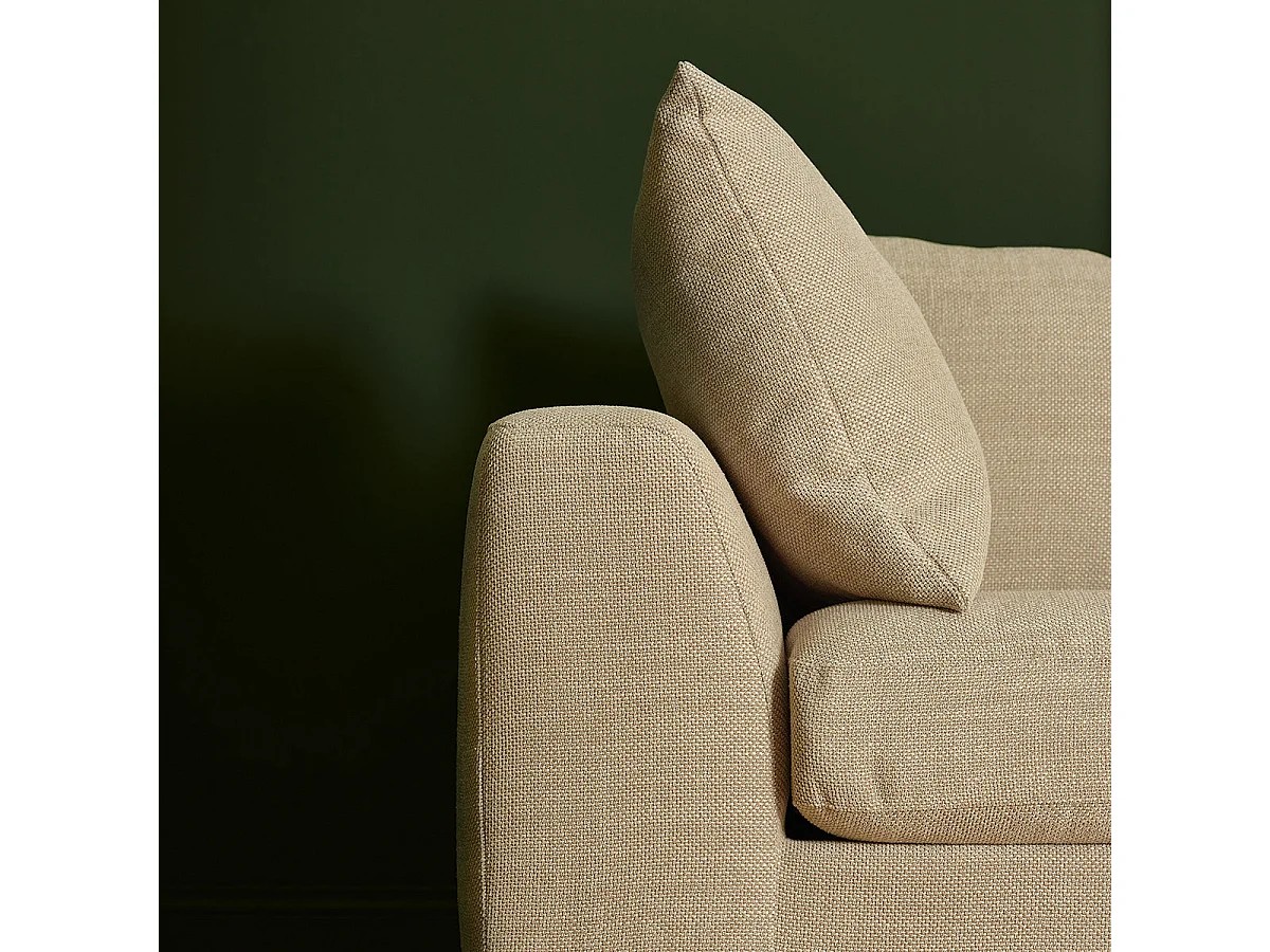Divano trasformabile a 3 posti in tessuto testurizzato beige