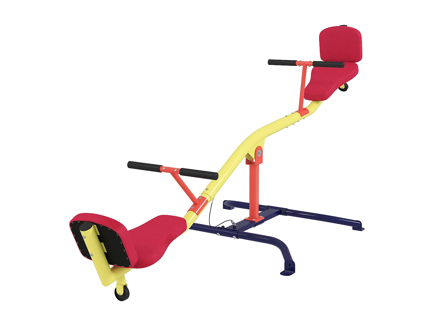 Trébuchet rotatif - sièges dossiers rembourrés - max. 200Kg - acier jaune
