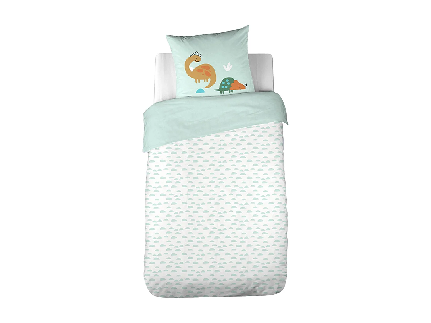 Set biancheria da letto in cotone reversibile stampata con dinosauri