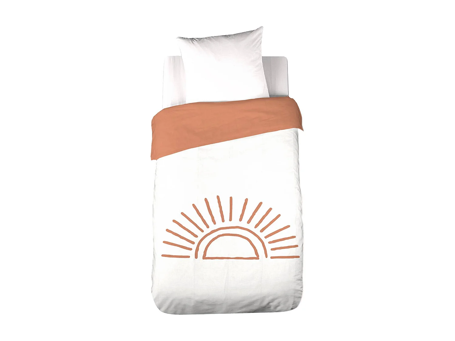 Set biancheria da letto in cotone reversibile stampato sole