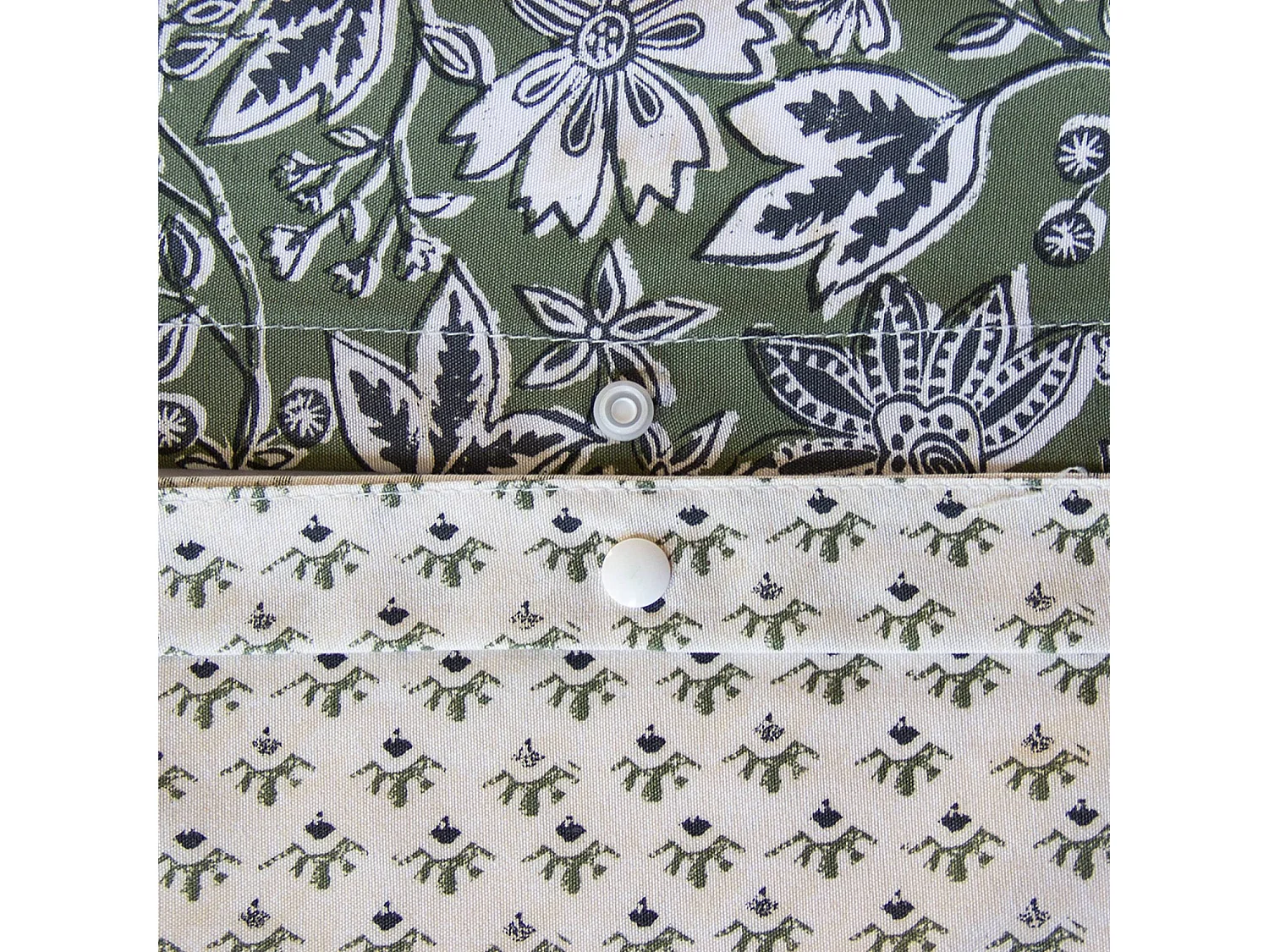 Ropa de cama de algodón y lyocell con estampado floral verde, 2 plazas