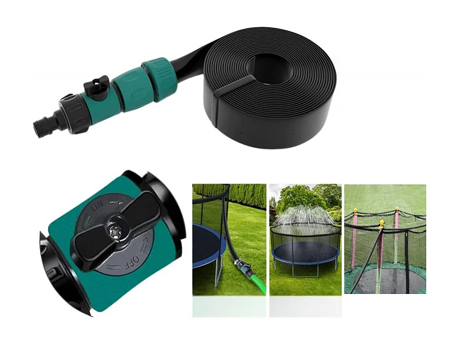 Trampoline 8Ft ø244cm noire - tuyeau arrosage et bâche de protection