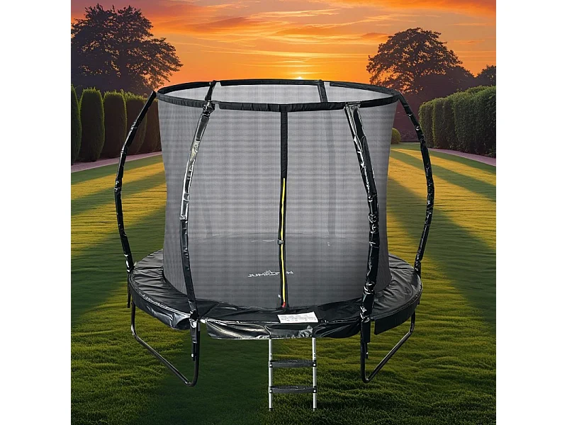 Trampoline 8Ft ø244cm noire - tuyeau arrosage et bâche de protection