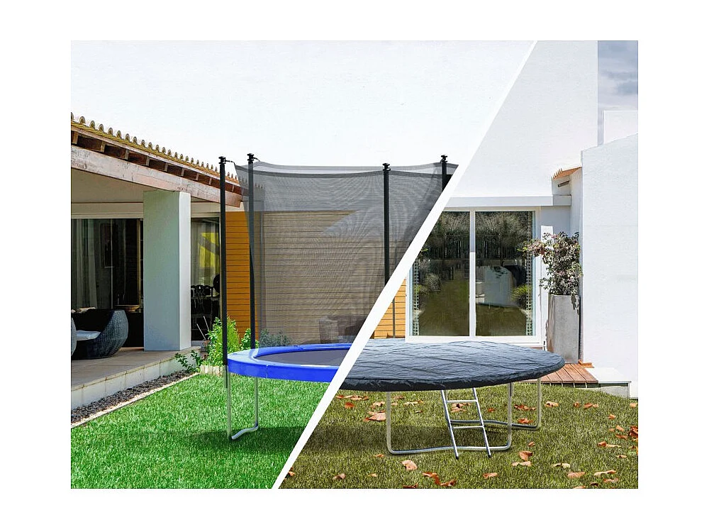 Trampoline 8Ft ø244cm noire - tuyeau arrosage et bâche de protection