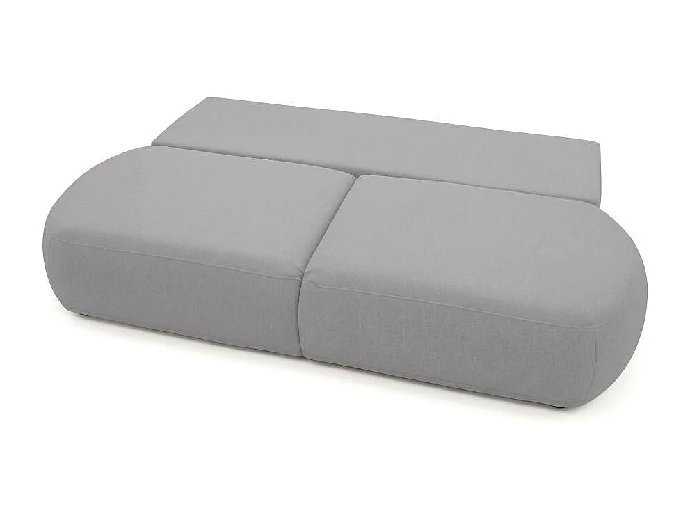 Canapé convertible 4 places en tissu texturé gris clair FABIO