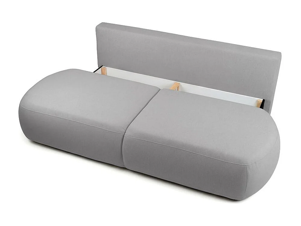 Canapé convertible 4 places en tissu texturé gris clair FABIO