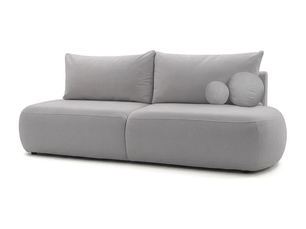 Canapé convertible 4 places en tissu texturé gris clair FABIO