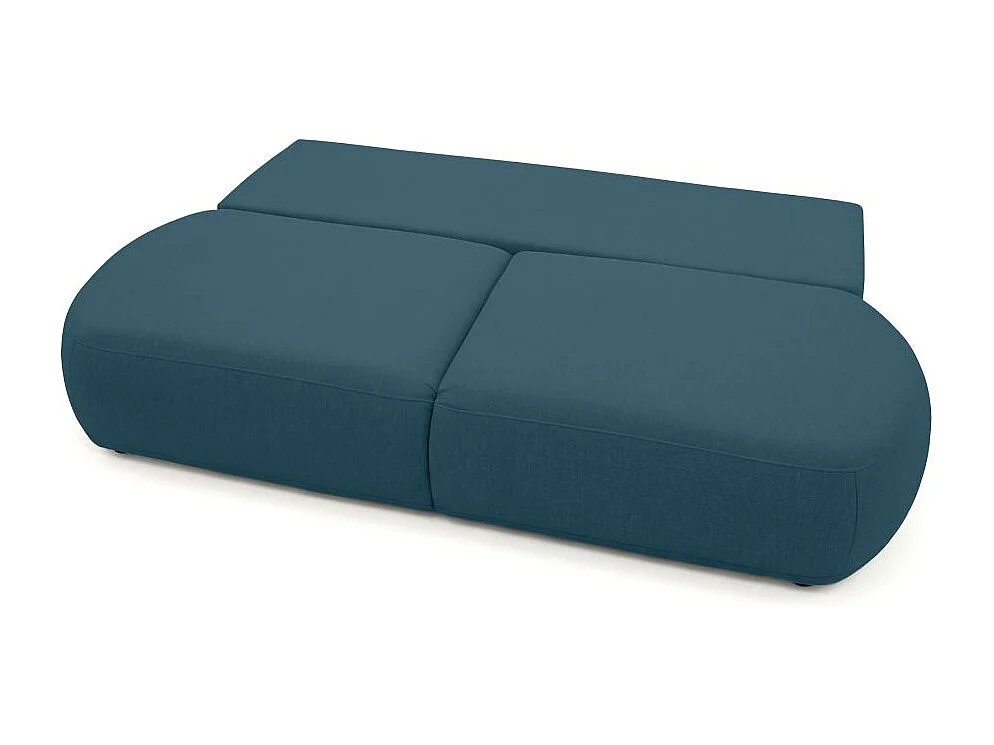 Canapé convertible 4 places en tissu texturé bleu FABIO