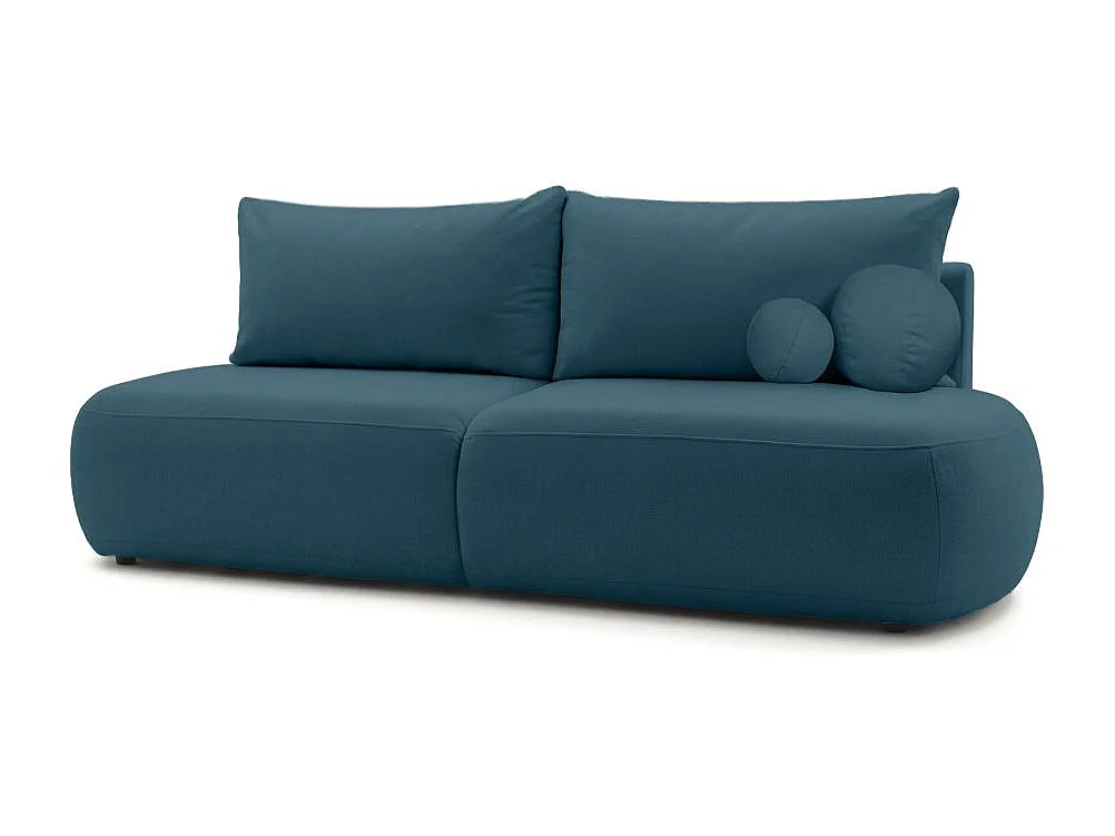 Canapé convertible 4 places en tissu texturé bleu FABIO