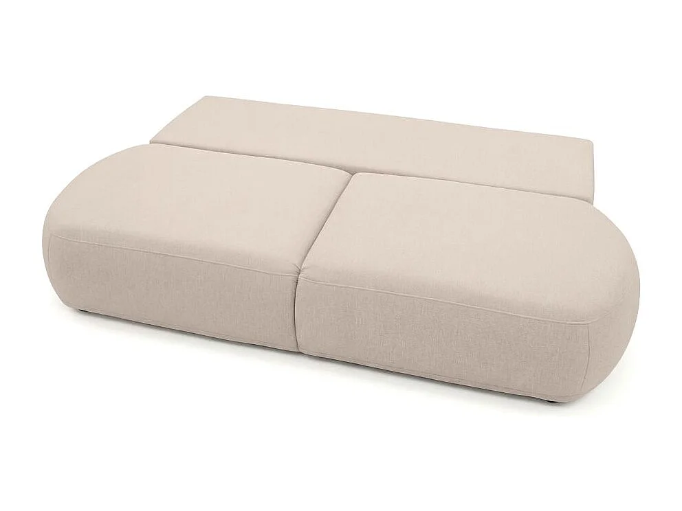Canapé convertible 4 places en tissu texturé beige FABIO