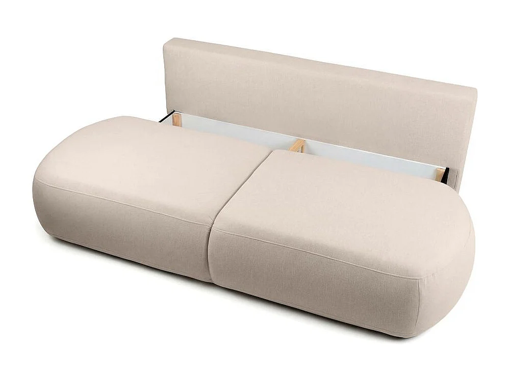Canapé convertible 4 places en tissu texturé beige FABIO