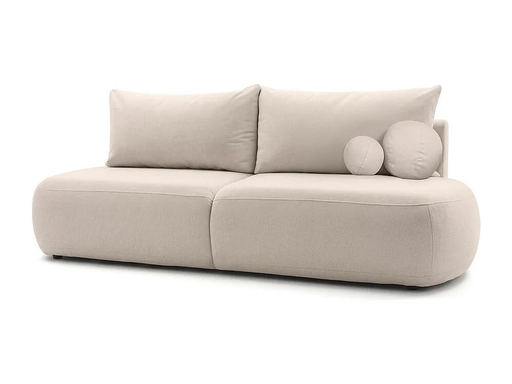 Canapé convertible 4 places en tissu texturé beige FABIO