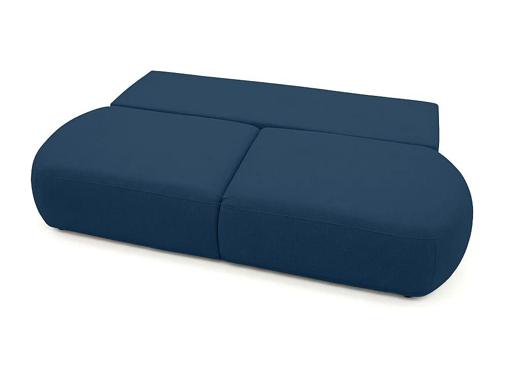 Canapé convertible 4 places en tissu texturé bleu FABIO