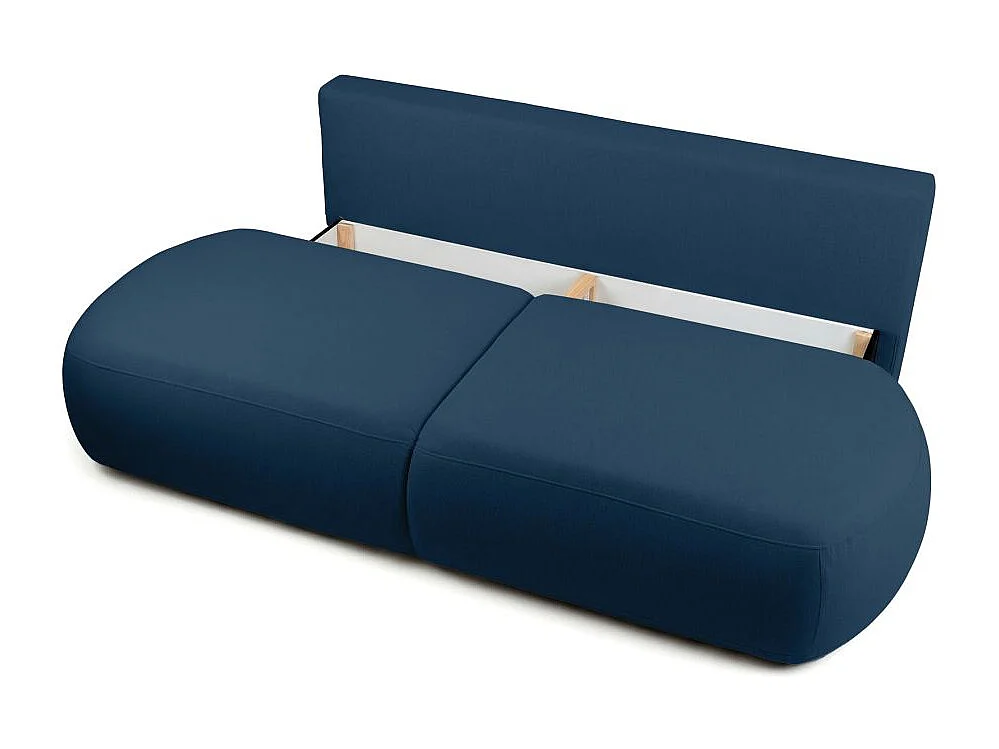 Canapé convertible 4 places en tissu texturé bleu FABIO