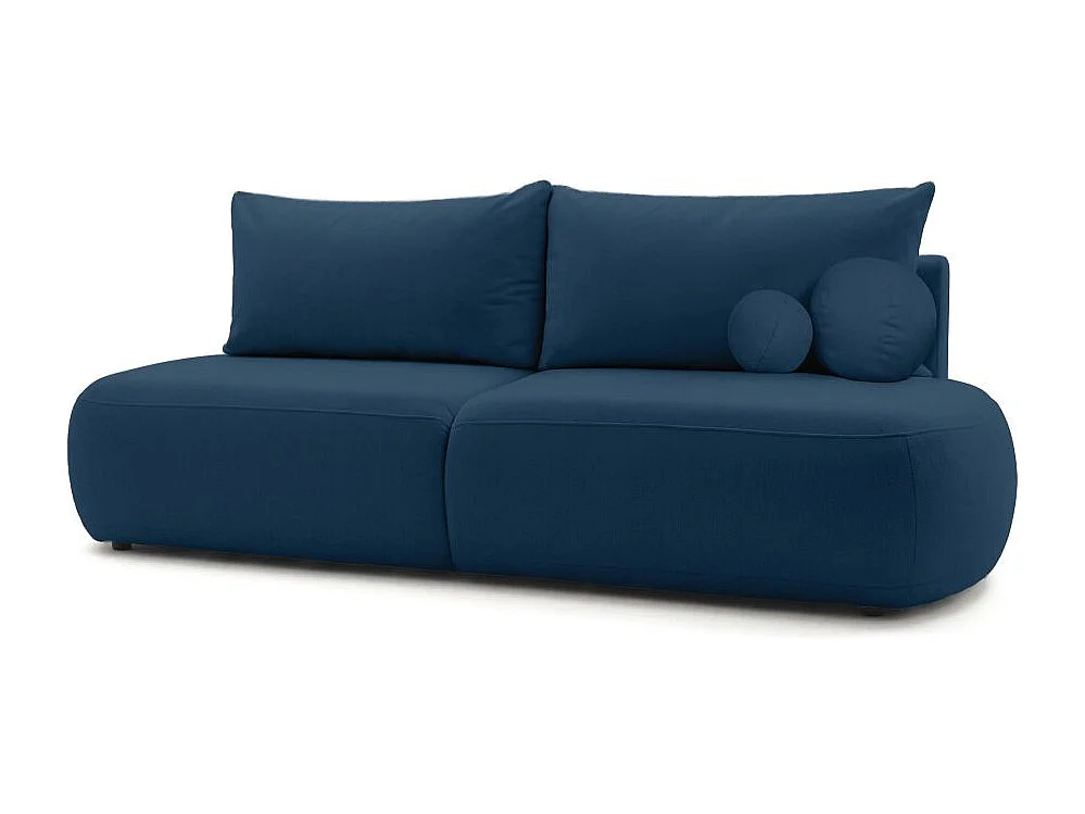 Canapé convertible 4 places en tissu texturé bleu FABIO