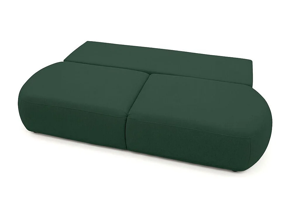 Canapé convertible 4 places en tissu texturé vert FABIO