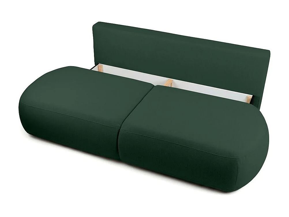 Canapé convertible 4 places en tissu texturé vert FABIO