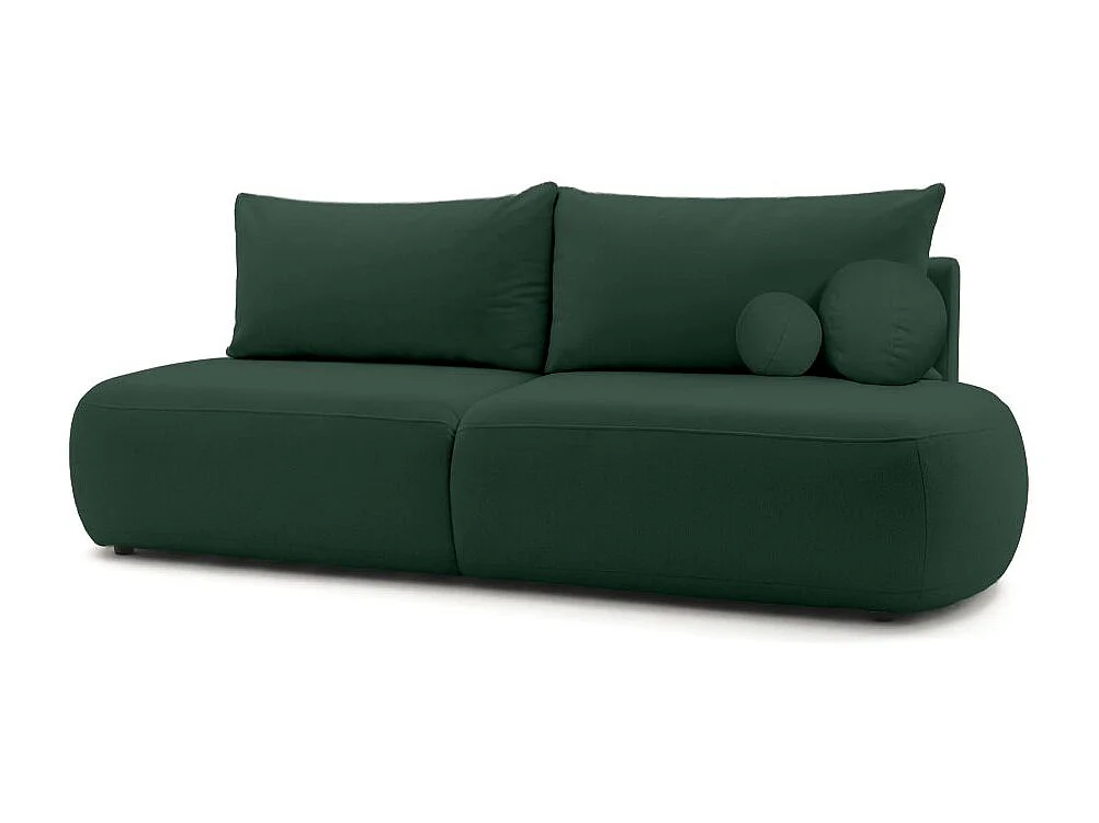 Canapé convertible 4 places en tissu texturé vert FABIO
