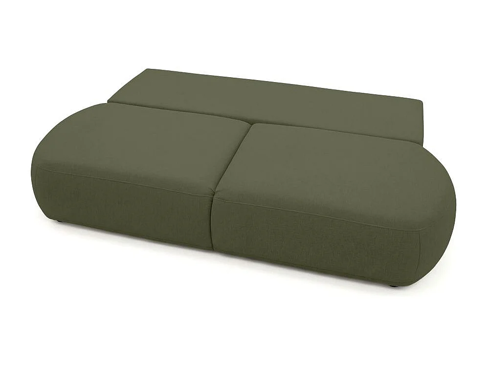 Canapé convertible 4 places en tissu texturé vert FABIO