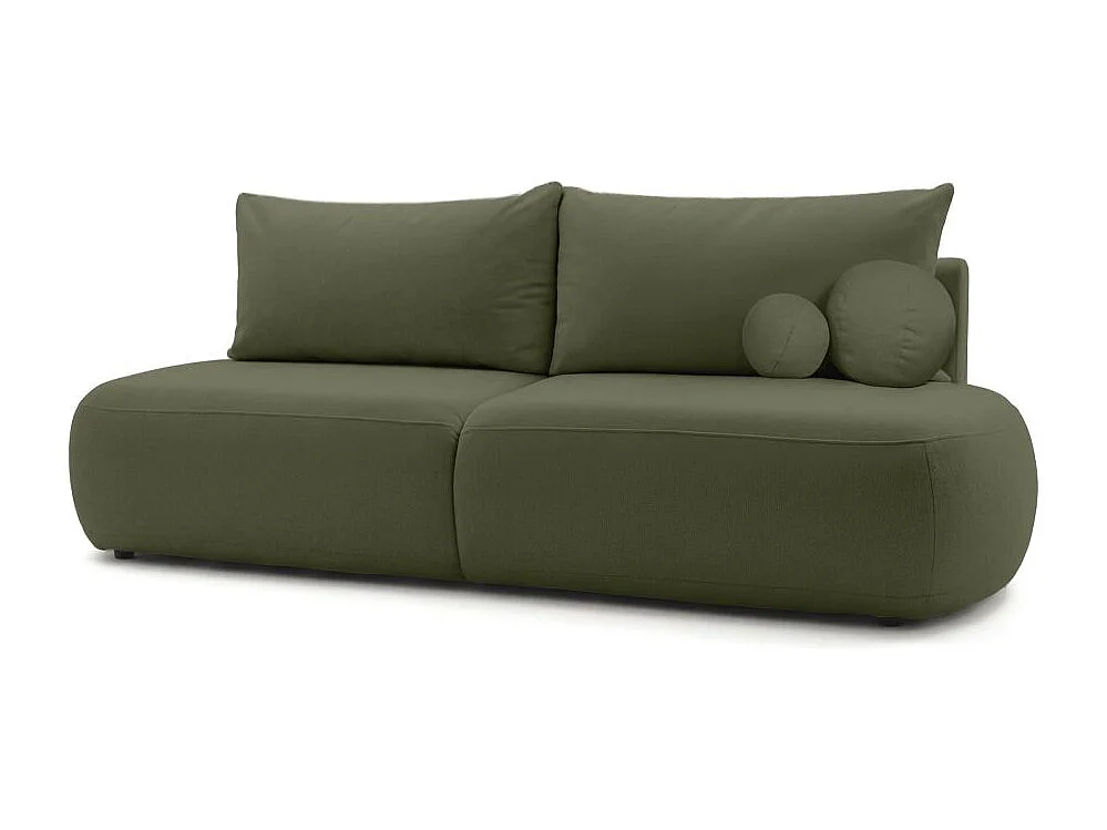 Canapé convertible 4 places en tissu texturé vert FABIO