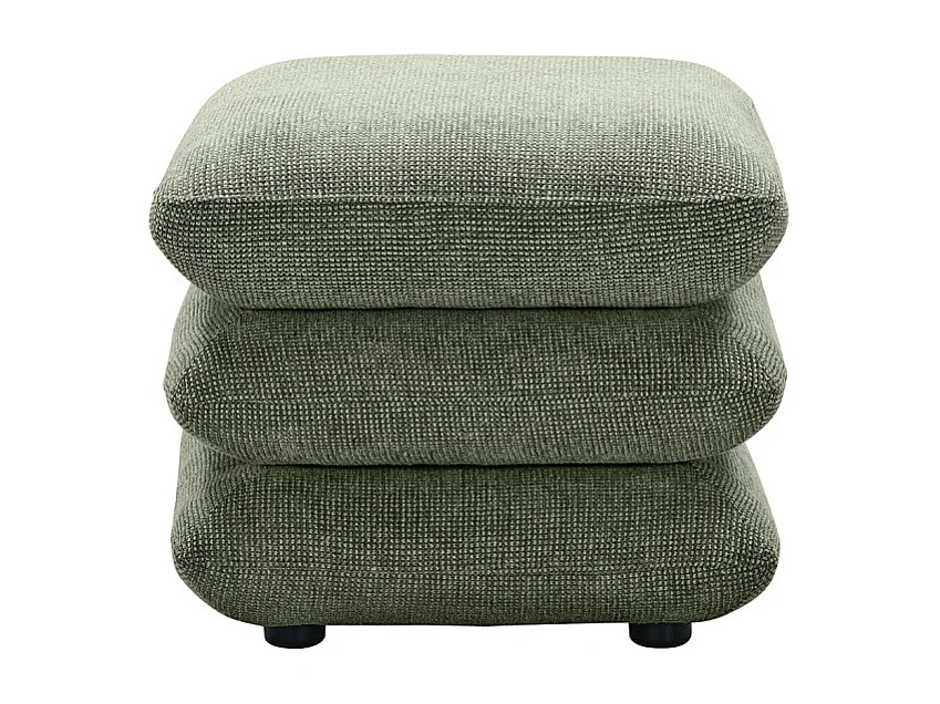 Pouf carré pivotant coussins empilés tissu chenille vert – LOUELLA