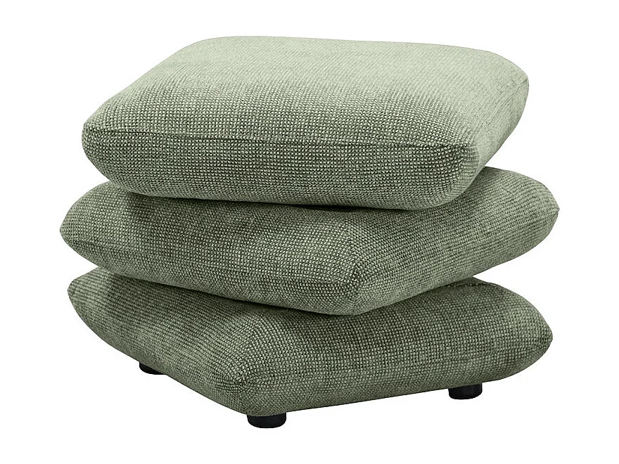 Pouf carré pivotant coussins empilés tissu chenille vert – LOUELLA