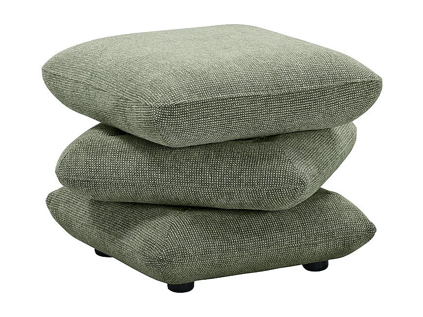 Pouf carré pivotant coussins empilés tissu chenille vert – LOUELLA