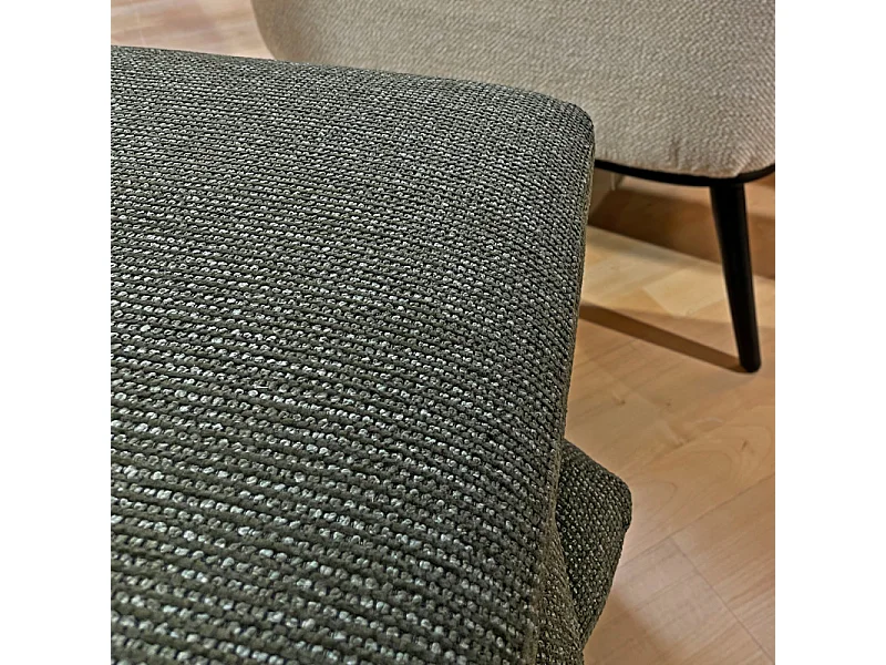 Pouf carré pivotant coussins empilés tissu chenille vert – LOUELLA