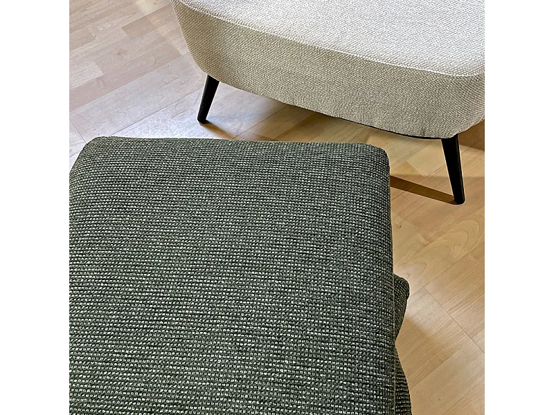 Pouf carré pivotant coussins empilés tissu chenille vert – LOUELLA