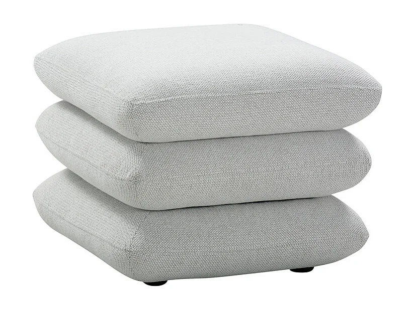 Pouf carré pivotant coussins empilés tissu chenille gris clair – LOUELLA