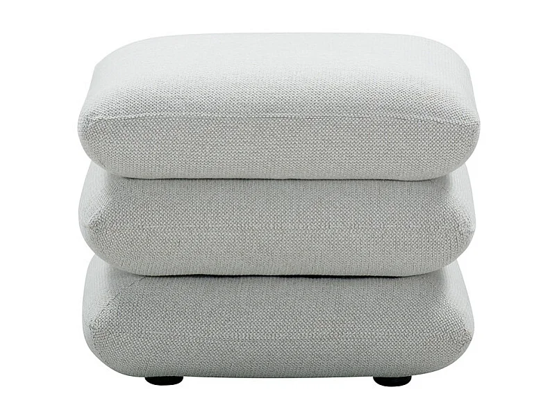 Pouf carré pivotant coussins empilés tissu chenille gris clair – LOUELLA