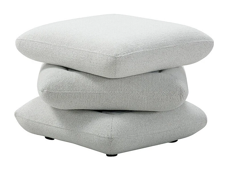 Pouf carré pivotant coussins empilés tissu chenille gris clair – LOUELLA