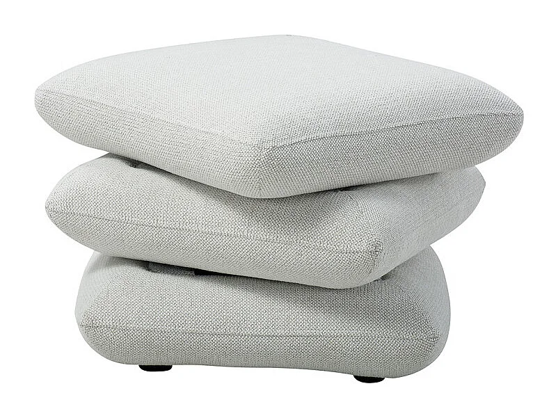 Pouf carré pivotant coussins empilés tissu chenille gris clair – LOUELLA