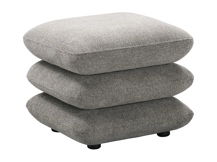 Pouf carré pivotant coussins empilés tissu chenille gris foncé – LOUELLA