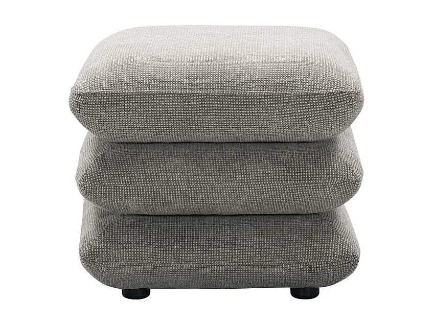 Pouf carré pivotant coussins empilés tissu chenille gris foncé – LOUELLA