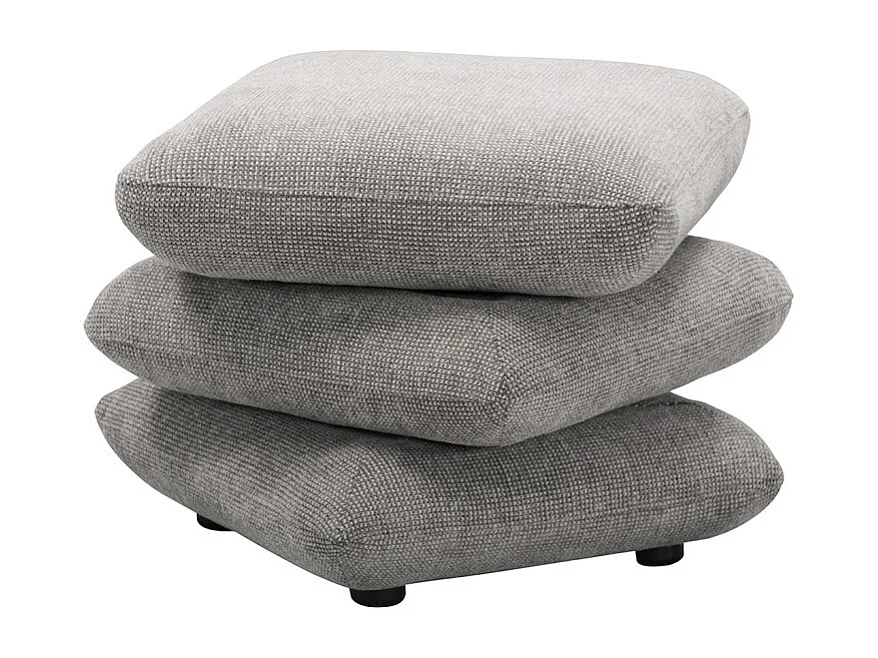 Pouf carré pivotant coussins empilés tissu chenille gris foncé – LOUELLA