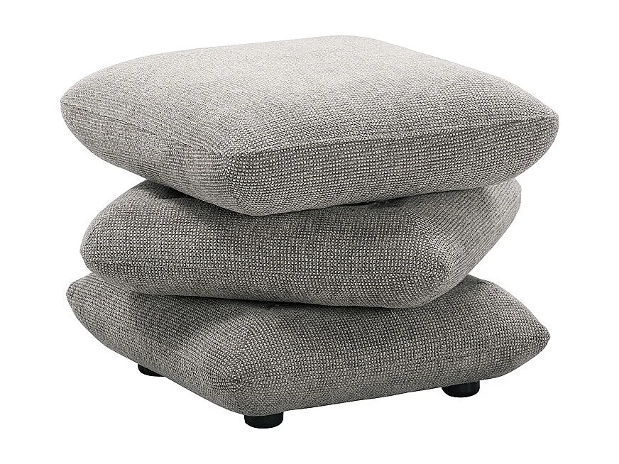 Pouf carré pivotant coussins empilés tissu chenille gris foncé – LOUELLA